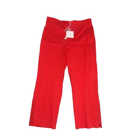 Zac & Rachel Pants - Zac & Rachel Crop Capri Pull On Pant Womens 10 Red Rayon Nylon Mid Rise Stretch